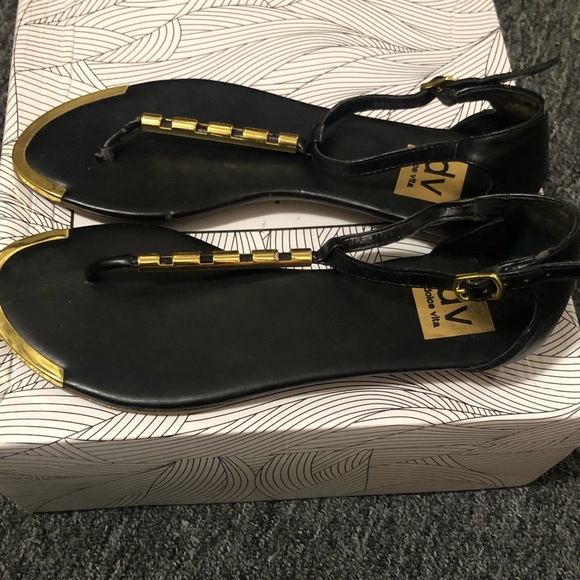 Dolce vita black vegan leather sandals - Picture 2 of 4